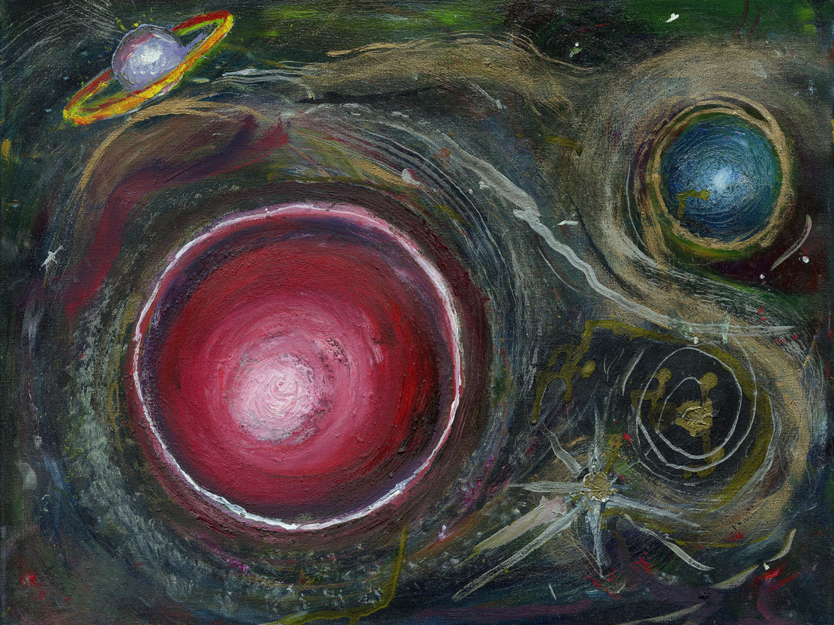 Heart of the Cosmos (audio visualization) • Oil on canvas • Badave (aka David Tubiolo)